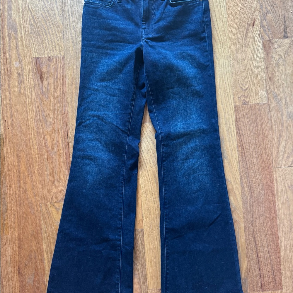 7 For All Mankind Blue Flare Wide Leg Jeans